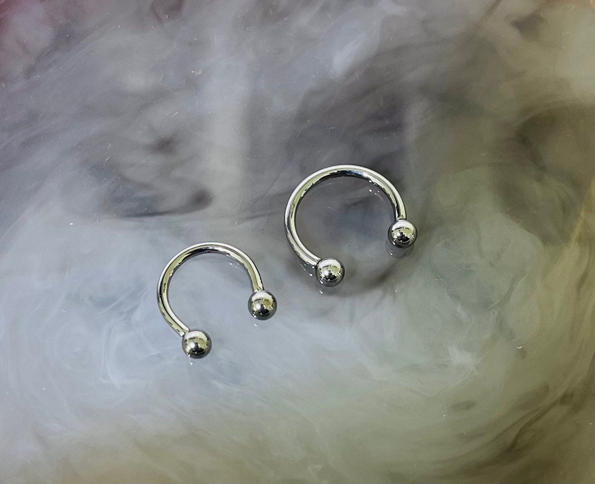 16G 14G Implant Grade Titanium Internally Threaded Silver 8MM 10MM Horseshoe Circular Barbell. Septum Ring. Nipple Rings.