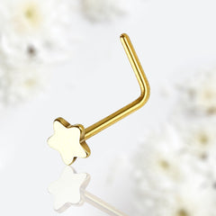 20G Gold Star L Shape Nose Stud. Nose Piercing. Nose Stud