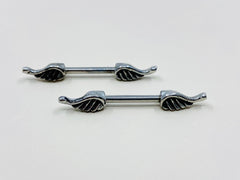 14G Classic Angel Wings Nipple Barbell. Nipple Piercings. Nipple Rings. Nipple Jewlery.