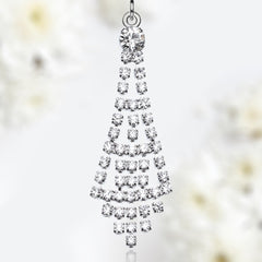 Silver Sparkling Gems Waterfall Dangling Belly Button Ring