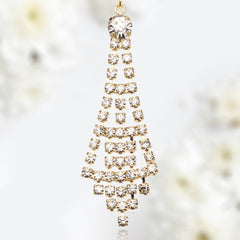 Gold Sparkling Gems Waterfall Dangling Belly Button Ring