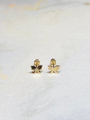 14K Real Gold High Polished Plain Butterly Screw Back Earrings. 14K Gold. 14K Gold Earrings.