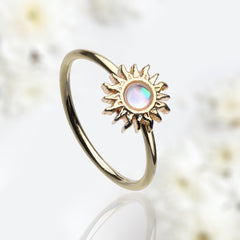 20G Gold Opal Center Sun Bendable Nose Hoop