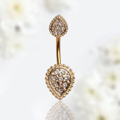 14G Gold Teardrop Belly Button Ring