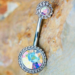 14G Silver Dainty Round Beaded Belly Button Ring