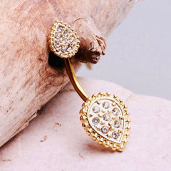 14G Gold Teardrop Belly Button Ring