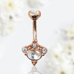 14G Rose Gold Victorian Belly Button Ring