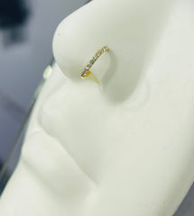 20G Gold Super Dainty Clear Stones Seamless Clicker Nose Hoop. Nose Piercing. Nose Ring. Cartilage Earrings. Cartilage Hoop.