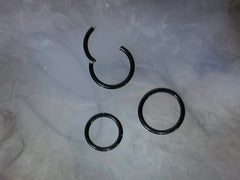 Implant Grade Titanium Black Hinged Plain Clicker Hoop for Septum, Cartilage, Tragus Piercings & More