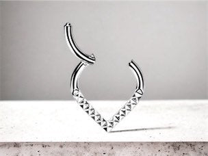 Titanium Silver V Shape Hinged Septum Clicker Nose Ring Septum Jewelry Nose Piercing