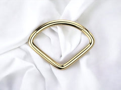 Dainty Titanium Gold Plain Wide Minimalist Hinged Septum Jewelry Clicker Ring