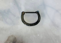 16G Plain Black Septum Clicker Ring