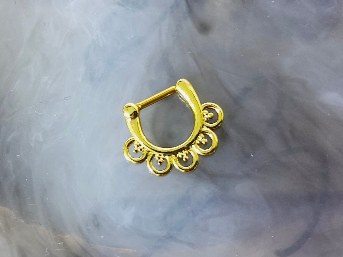 16G Gold Basic Septum Clicker Ring