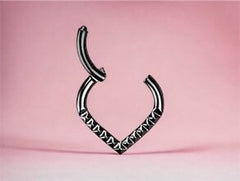 Titanium Black V Shape Hinged Septum Clicker Nose Ring Septum Jewelry Nose Piercing