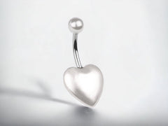 Dainty White Pearl Heart Belly Button Ring • Simple Belly Ring • Dainty Belly Ring • Pearl Belly Ring • Belly Button Ring