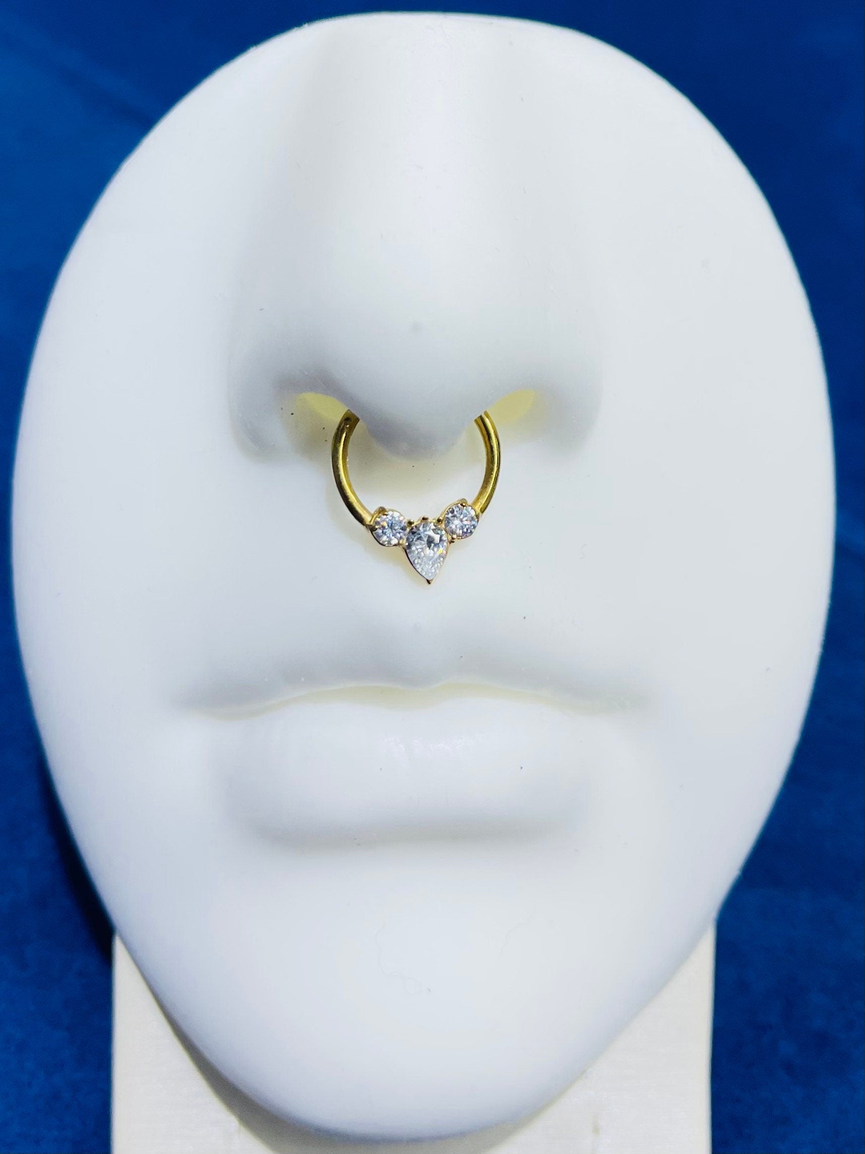 16G Dainty Gold Hinged Minimalist Septum Clicker Hoop Ring • Septum Jewelry • Daith Piercing • Daith Ring • Daith Jewelry •