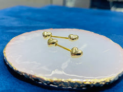 Set of Plain Gold Heart Nipple Jewelry Barbells, Nipple Piercings, Plain Nipple Jewelry