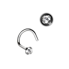 20G Titanium 2mm Top Screw Nose Ring. Nose Stud. Nose Piercing