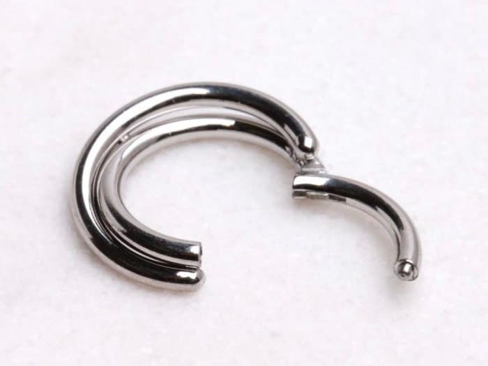 16G Silver Criss Cross Design Septum Clicker Ring • Cartilage Ring • Septum Jewelry Cartilage Hoop