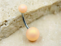 Peach Belly Button Ring, Basic Belly Ring, Belly Piercing