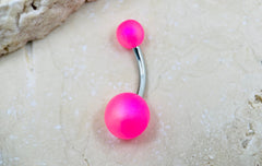 Pink Belly Button Ring, Basic Belly Ring, Matte Pink Belly Button Piercing