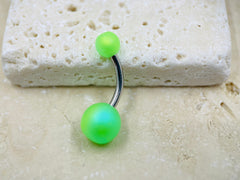 Matte Green Belly Button Ring, Basic Belly Ring, Belly Button Piercing