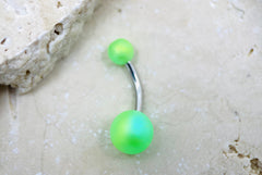 Matte Green Belly Button Ring, Basic Belly Ring, Belly Button Piercing