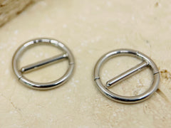 14G Nipple Clicker Ring, Silver Plain Round Nipple Clickers, Nipple Jewelry