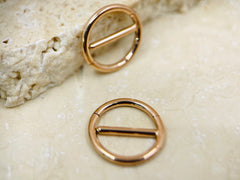 14G Nipple Clicker Ring, Rose Gold Round Nipple Clickers, Nipple Barbell Jewelry