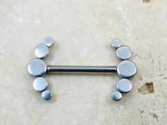 Threadless Push In Titanium Nipple Barbells, Clear Gems, Threadless Nipple Rings, Threadless Piercing Barbells