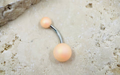 Peach Belly Button Ring, Basic Belly Ring, Belly Piercing