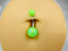 Matte Green Belly Button Ring, Basic Belly Ring, Belly Button Piercing