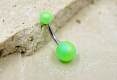 Matte Green Belly Button Ring, Basic Belly Ring, Belly Button Piercing