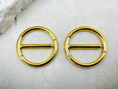 14G Nipple Clicker Ring, Plain Gold Round Nipple Clickers, Nipple Barbell Jewelry