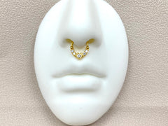 Gold Heart Center Bendable Septum Hoop Ring