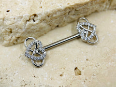 14G Heart Nipple Rings • Infinity Nipple Piercings •