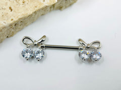 14G Ribbon Nipple Barbells, Nipple Jewelry, Nipple Rings