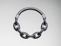 Black Chain Link Hinged Septum Clicker Ring, 16G Septum Hoop