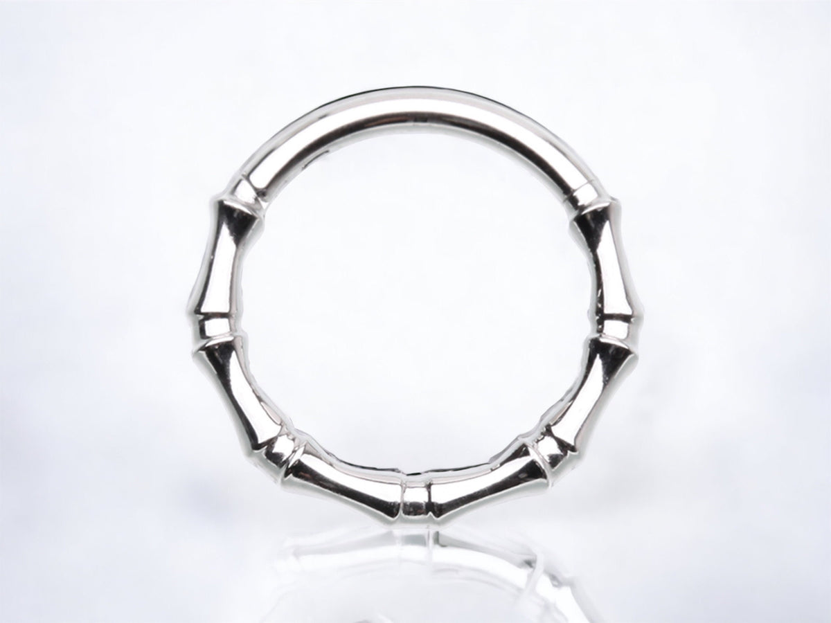 Silver Bones Design Hinged Septum Clicker Ring, 16G Septum Clicker Hoop