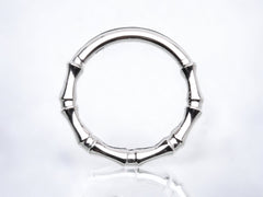 Silver Bones Design Hinged Septum Clicker Ring, 16G Septum Clicker Hoop